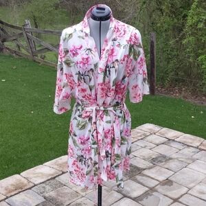BOGO Floral Kimono Robe - Pink and Green